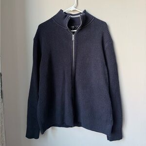 Theory Men's Navy Blue Sweater Zip Up